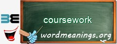 WordMeaning blackboard for coursework